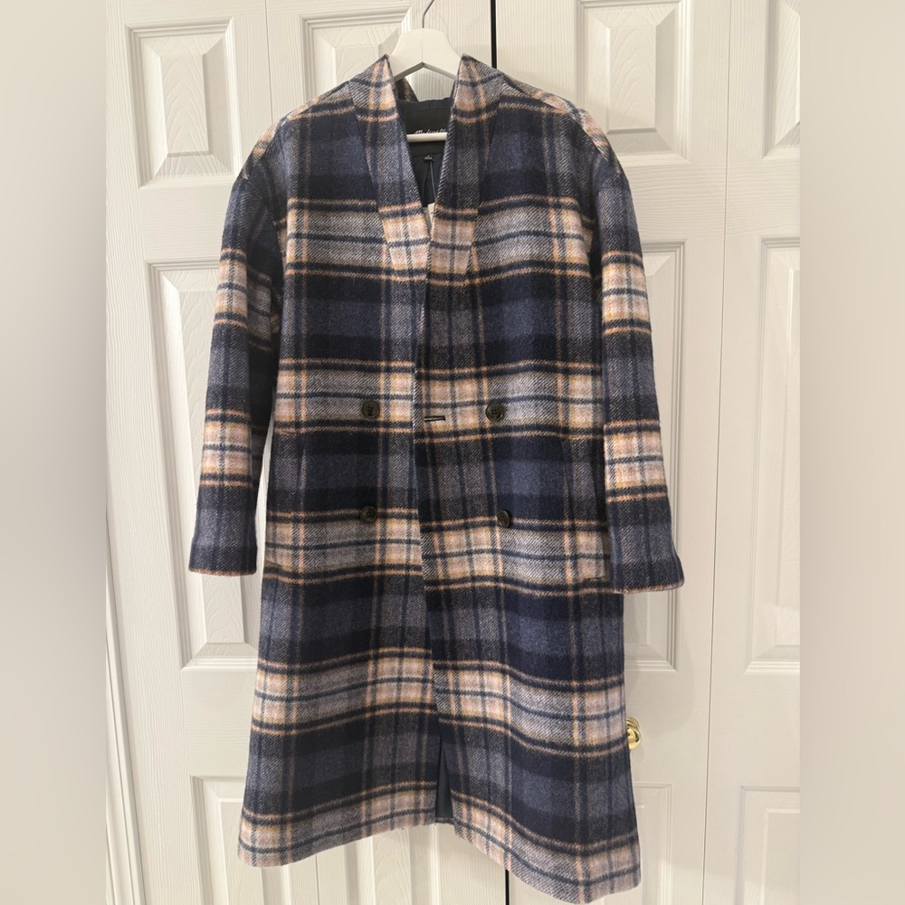 Madewell Plaid Scarf Coat